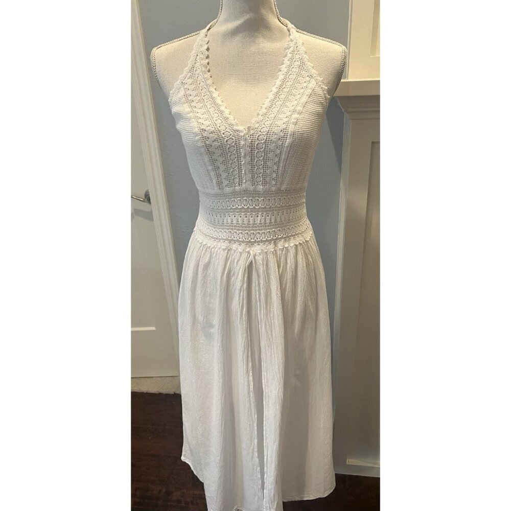 Seaspice Resort Wear Arabella Panel High Split Midi Dress M Peruvian Cotton EUC - Picture 8 of 16